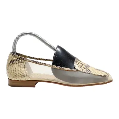 MICHAEL ZURICH Loafer Shoes Beige Leather Womens UK 5