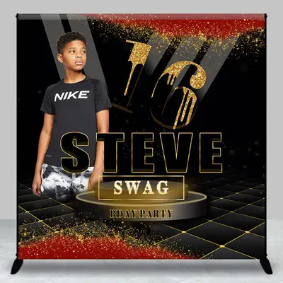 Custom Swag 16 Birthday Photo Backdrop for Boy - Aperturee