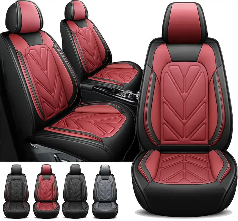 Arespark 5 Seats Car Seat Covers Full Set Waterproof Nappa Leather 40/60 Spilt Bench Cover Universal For Nissan /Honda /Civic...