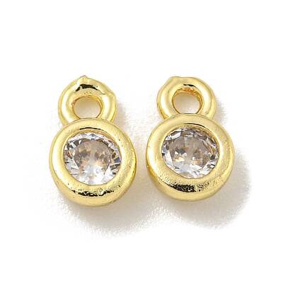 Brass Micro Pave Cubic Zirconia Charms