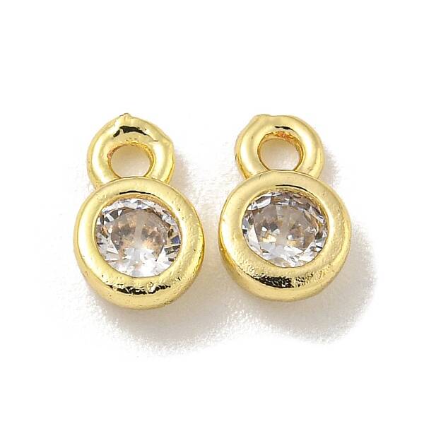 Brass Micro Pave Cubic Zirconia Charms