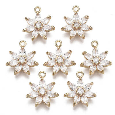 Brass Micro Pave Cubic Zirconia Pendants
