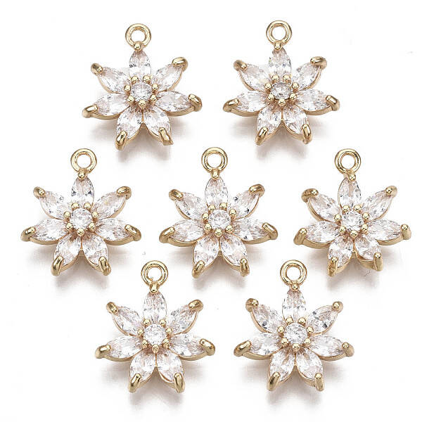 Brass Micro Pave Cubic Zirconia Pendants