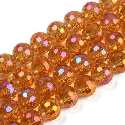 Transparent Electroplate Glass Beads Strands