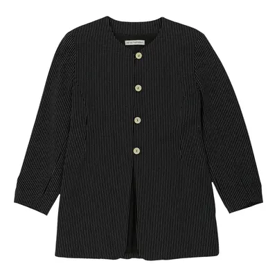 Emporio Armani Striped Blazer - Large Black Cotton Blend