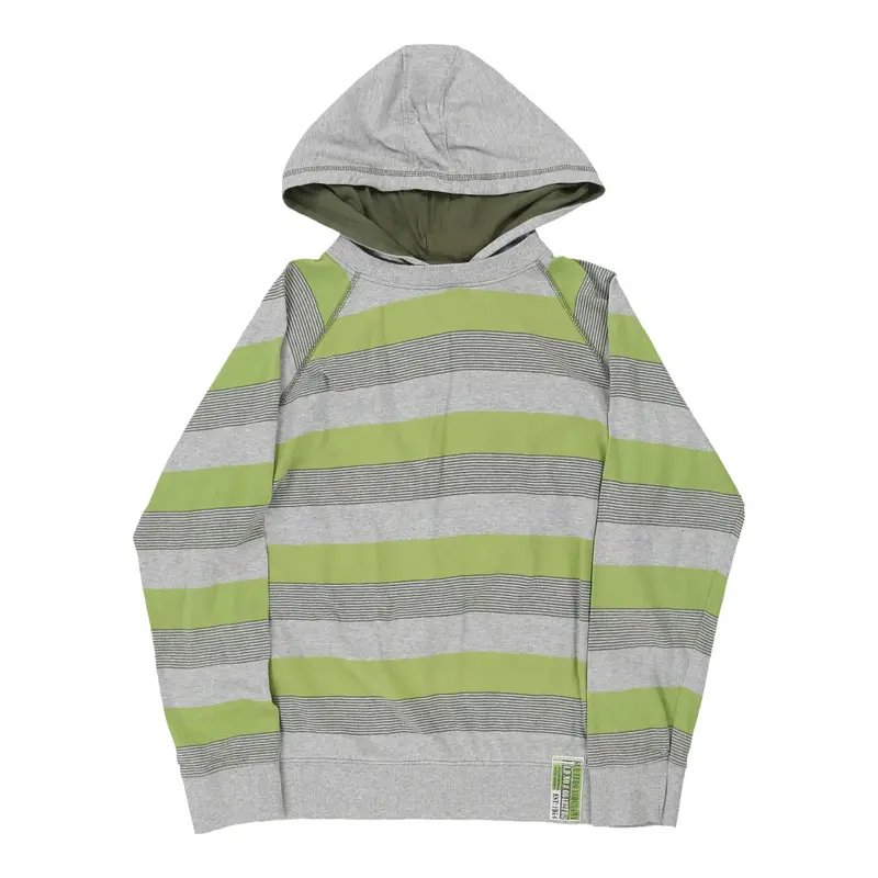 Age 11-12 Rebel Striped Hoodie - Medium Block Colour Cotton Blend