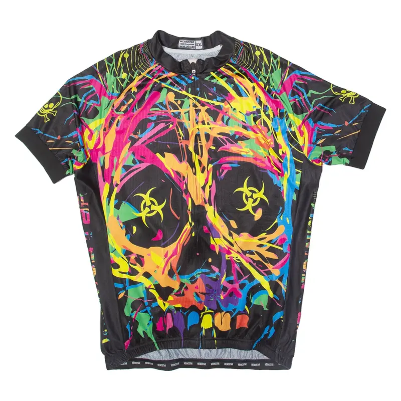 Full Zip Cycling Mens Jersey Black 2XL