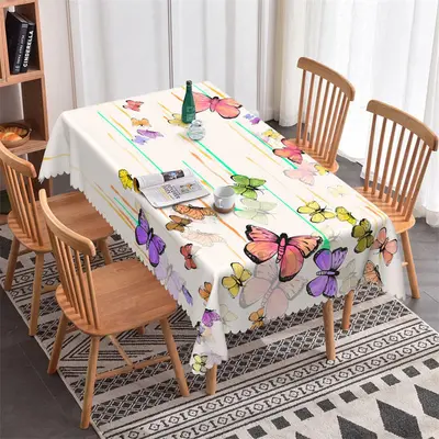 Colorful Butterflies Modern Rectangle Tablecloth - Aperturee