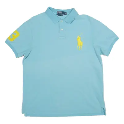 POLO RALPH LAUREN Slim Fit Mens Polo Shirt Blue XL