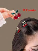 Cute Cherry Decor Hair Claws, Colorblock Hair Accessories for Women & Girls, Minimalist Headwear Suitable for Thick Hair