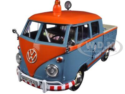 Volkswagen Type 2 (T1) Delivery Service Pickup Truck Blue and Orange \