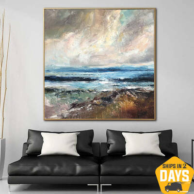Original Abstract Sea Paintings On Canvas Seascape Oil Painting Beach Landscape Art Nature Painting Contemporary Art Wall Dec...