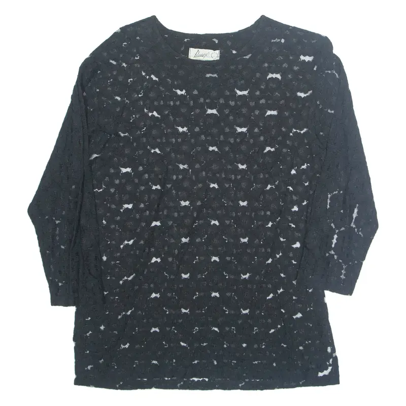 PASSAGE Womens Blouse Black Long Sleeve M