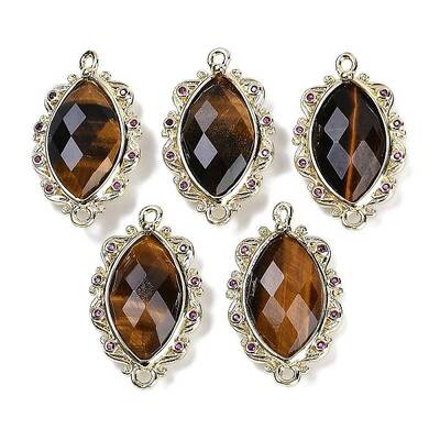 Natural Tiger Eye Faceted Horse Eye Links