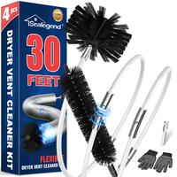 30 Feet Dryer Vent Cleaner Kit,Flexible Lint Brush with Drill Attachment, Adjustabie Length for Easy Cleaning, Synthetic Brus...