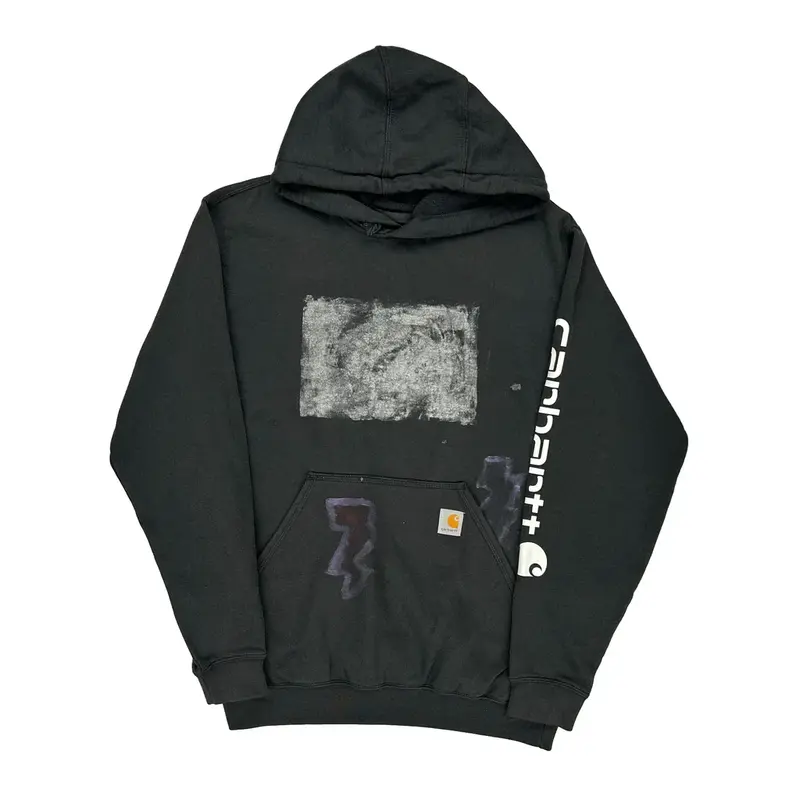 Carhartt Graphic Hoodie - Medium Black Cotton Blend