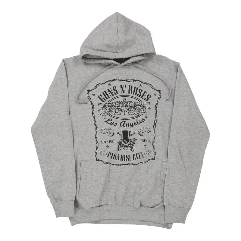 Guns N Roses Band Hoodie - Large Grey Cotton Blend