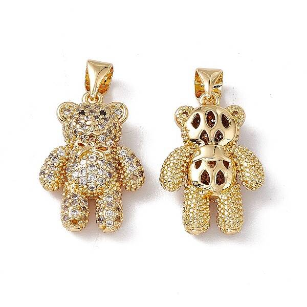 Brass Micro Pave Cubic Zirconia Pendants