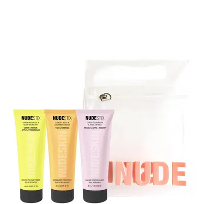 Nudestix 3-Step Citrus Renew Set Exfoliating Lotion, Moisturizing Mask and Cleansing Balm