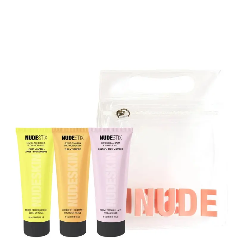 Nudestix 3-Step Citrus Renew Set Exfoliating Lotion, Moisturizing Mask and Cleansing Balm