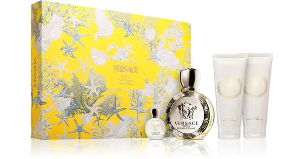 Versace Eros Pour Femme women's gift set Eau de Parfum 100 ml + perfumed shower gel 100 ml + perfumed body milk 100 ml + Eau ...