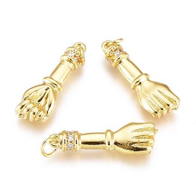 Brass Micro Pave Clear Cubic Zirconia Pendants