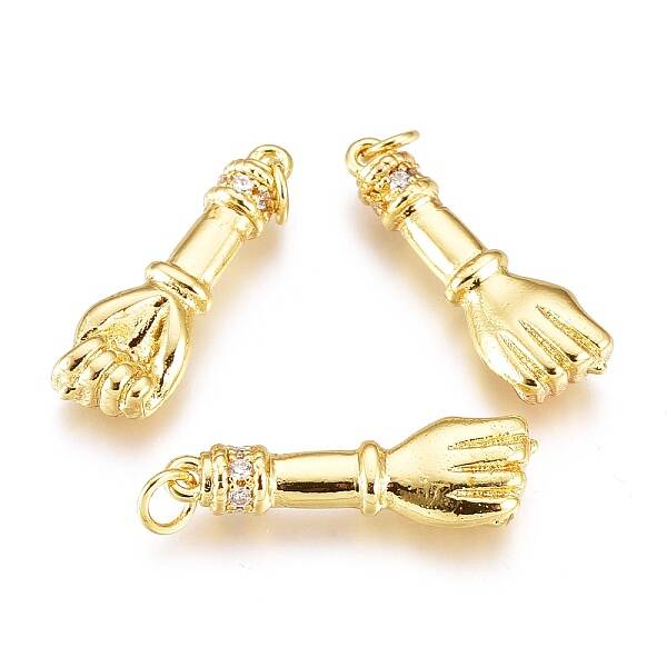 Brass Micro Pave Clear Cubic Zirconia Pendants