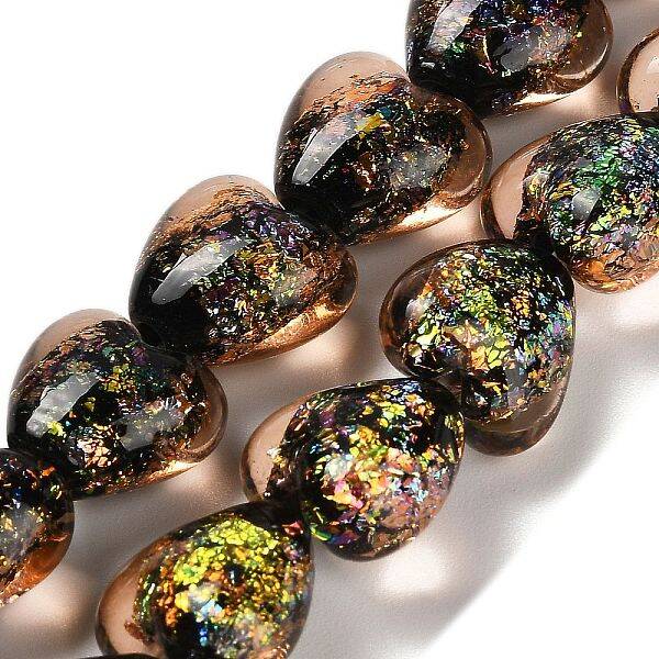 Handmade Dichroic Foil Glass Beads Strands