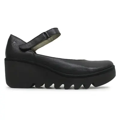 Fly London BAWO543FLY Mousse Leather Women's Comfort Shoes - Black - Size:US 7-7.5 Women