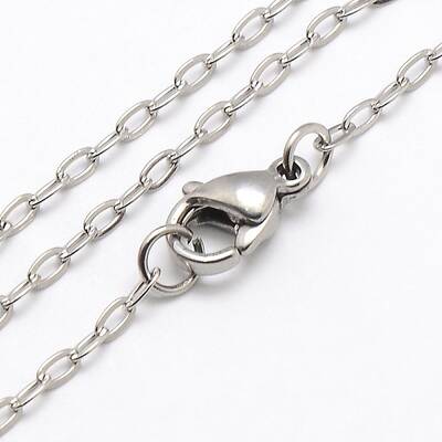 Tarnish Resistant Trendy Unisex 304 Stainless Steel Cable Chain Necklaces