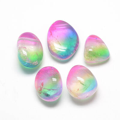 Electroplate Natural Quartz Crystal Pendants