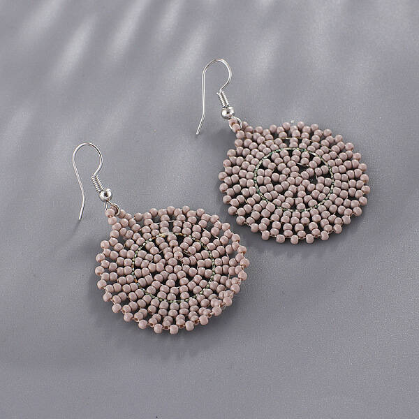 Glass Seed Braided Dangle Earrings for Women