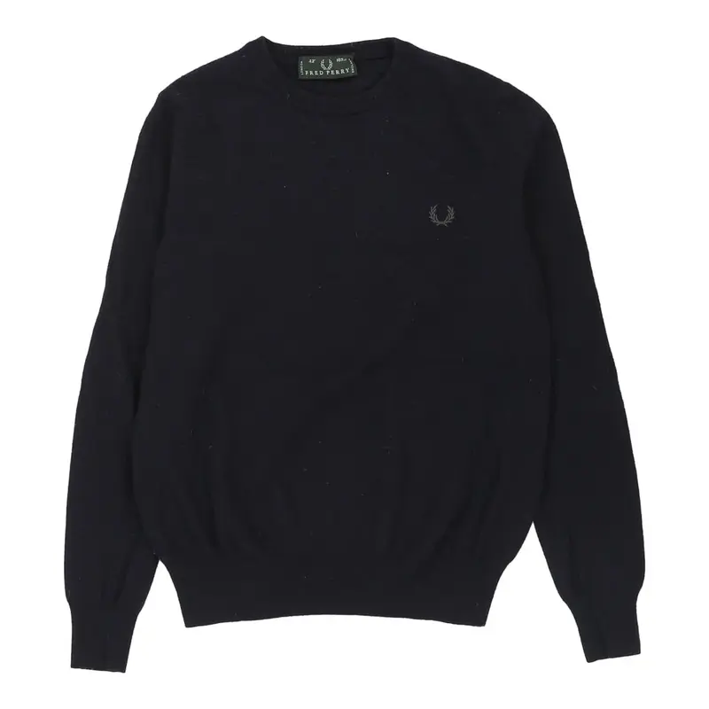 Fred Perry Jumper - Small Navy Wool