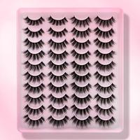 Fluffy False Eyelashes, 20 Pairs Natural Faux Cluster Lashes, Volumized False Eyelashes for Women Girls Eye Makeup Enhanceme...