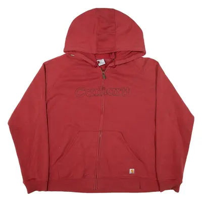 CARHARTT Womens Red Hoodie Full Zip 2XL