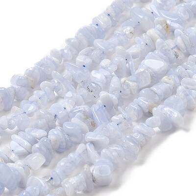 Natural Blue Lace Agate Chip Beads Strands