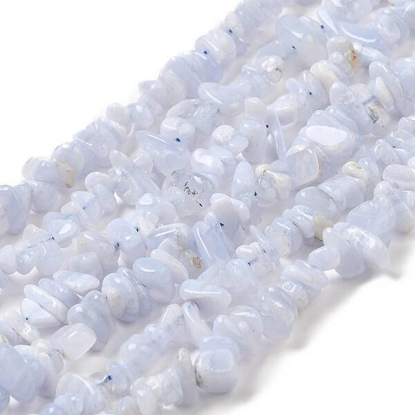 Natural Blue Lace Agate Chip Beads Strands