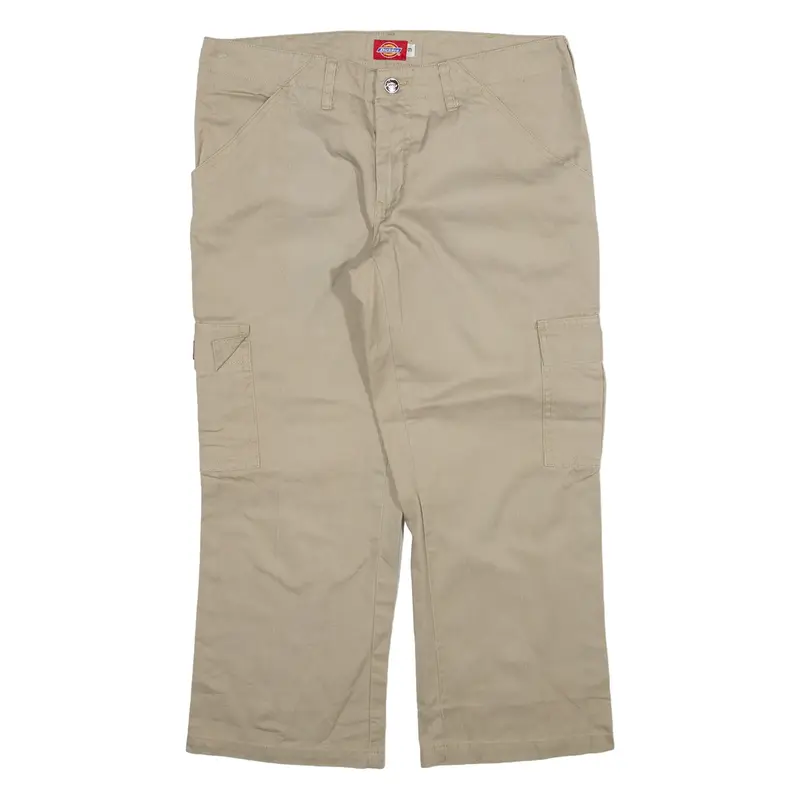 DICKIES Cargo Womens Trousers Beige Regular Straight W32 L23