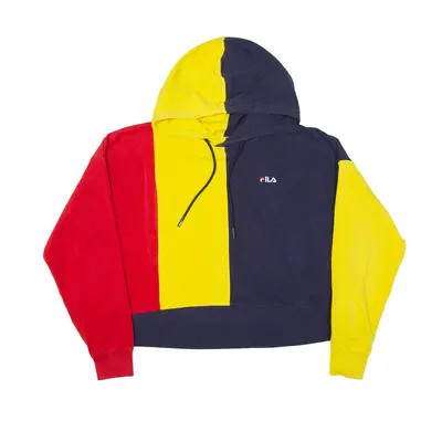FILA Cropped Hoodie Blue Pullover Womens XL