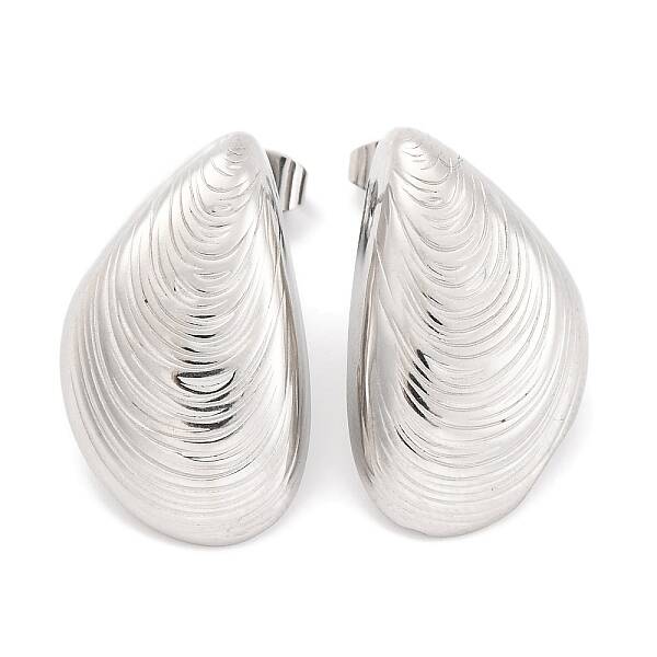 Non-Tarnish Shell Shapes 304 Stainless Steel Stud Earrings