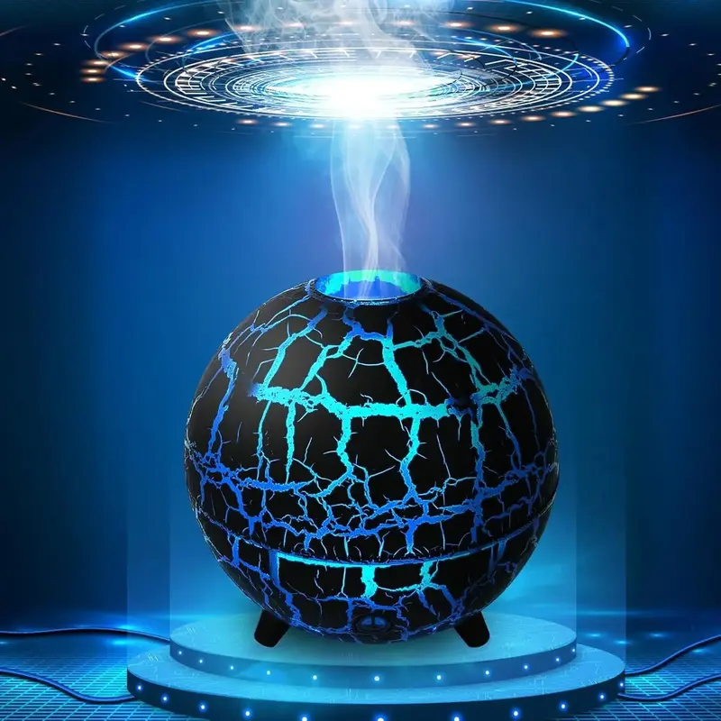 Volcano Aroma Diffuser, USB Powered Essential Oil Humidifier with Colorful Atmosphere Night Light, Quiet Air Humidifier for H...