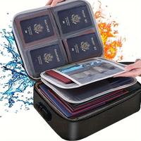 Water-Resistant Multi-Layer Fireproof Document Bag with Lock & Money Pouch - Secure Portable Organizer for Home, Office & Tra...