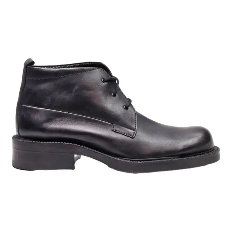KRAUS Lace-Up Boots Black Leather Mens UK 7.5