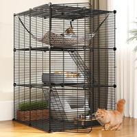 YITAHOME Cat Cage Indoor Cat Enclosures DIY Cat Playpen Metal Kennel with Extra Large Hammock for 1-2 Cats, Ferret, Chinchill...