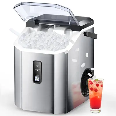 COWSAR Nugget Ice Maker Countertop, Chewable Nugget Ice Cubes Machine, Quick Ice Making 34Lbs/Day, Self-Cleaning, Portable St...