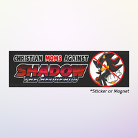 Moms Against Shadow the Hedgehog Bumper Sticker/Magnet - Funny Cringe Silly Sonic Shadow Meme Sticker
