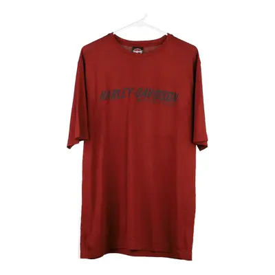 Twin Cities Harley Davidson T-Shirt - Large Burgundy Polyester