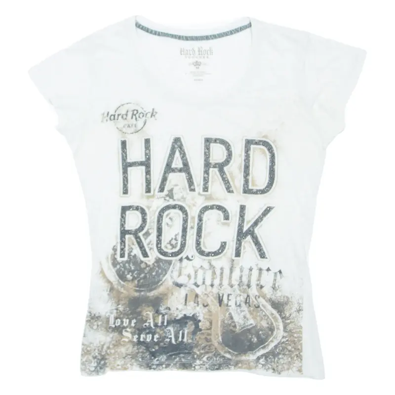 HARD ROCK CAFE Couture Womens T-Shirt Cream M