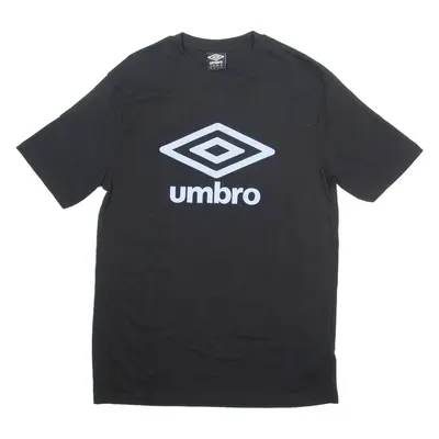 UMBRO Mens T-Shirt Black Crew Neck M