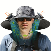 2025 New Solar Fan Outdoor Fishing Hat-Solar Sun Protection Sun Hat with Fan Solar Fan Hat Dual Power Supply Fan Outdoor Fan
